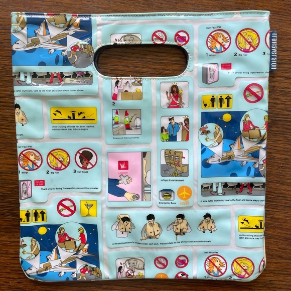 Transversion Airline Vinyl Tote | Flight | Vintage | Small - Picture 1 of 4